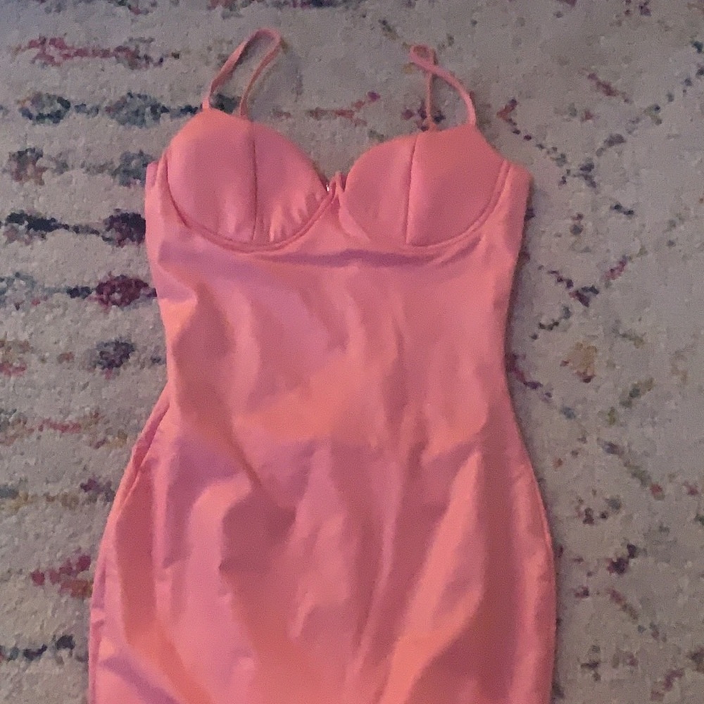 LINED SWEETHEART PINK DRESS - Picture 3 of 8